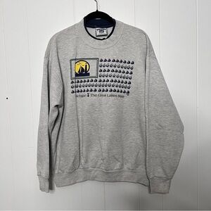 Vintage 90s Gray Michigan The Great Lakes State Sweatshirt Women's Large